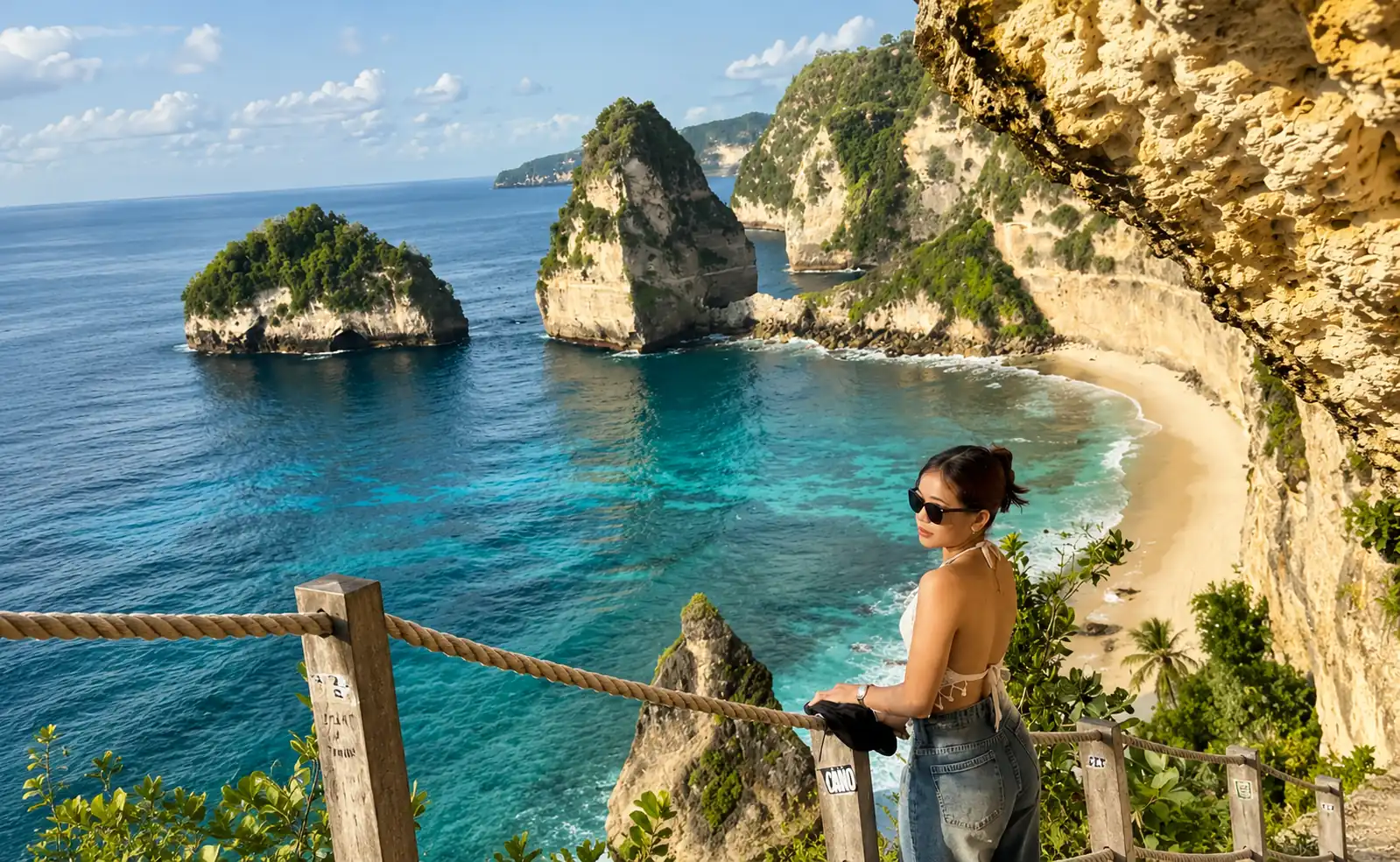 Diamond Beach viewpoint on an East Nusa Penida full day tour